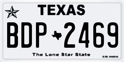 TX license plate BDP2469