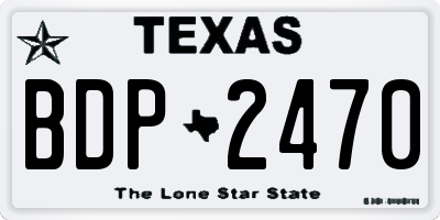 TX license plate BDP2470