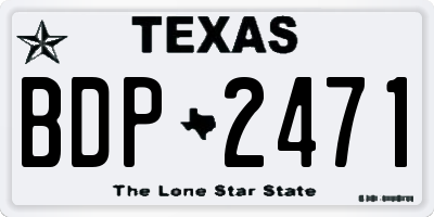 TX license plate BDP2471
