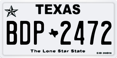 TX license plate BDP2472