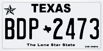 TX license plate BDP2473
