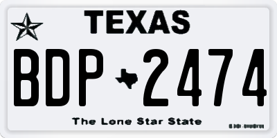 TX license plate BDP2474