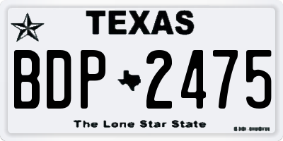 TX license plate BDP2475