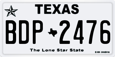 TX license plate BDP2476