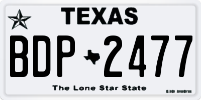 TX license plate BDP2477