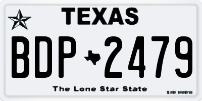TX license plate BDP2479
