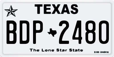 TX license plate BDP2480