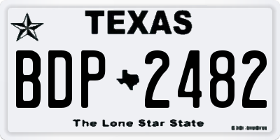 TX license plate BDP2482