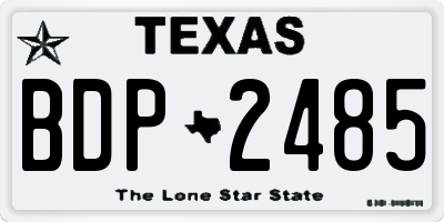 TX license plate BDP2485