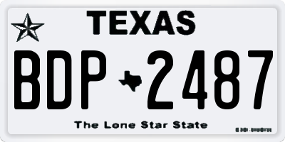 TX license plate BDP2487