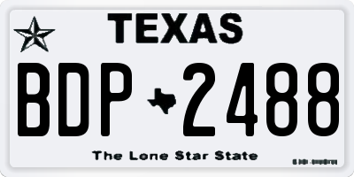 TX license plate BDP2488