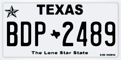 TX license plate BDP2489