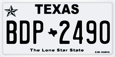 TX license plate BDP2490