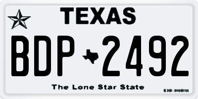 TX license plate BDP2492