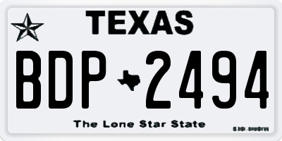 TX license plate BDP2494
