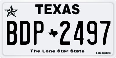 TX license plate BDP2497
