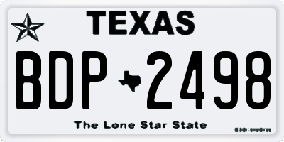 TX license plate BDP2498