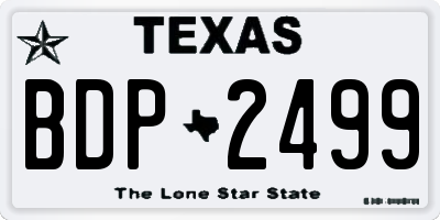 TX license plate BDP2499