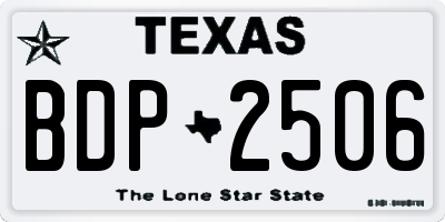 TX license plate BDP2506