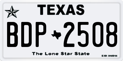 TX license plate BDP2508