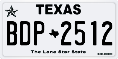 TX license plate BDP2512