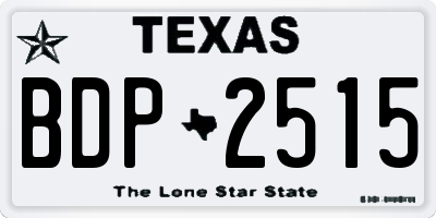 TX license plate BDP2515