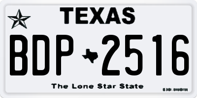 TX license plate BDP2516