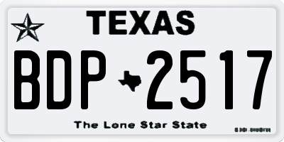 TX license plate BDP2517