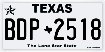 TX license plate BDP2518