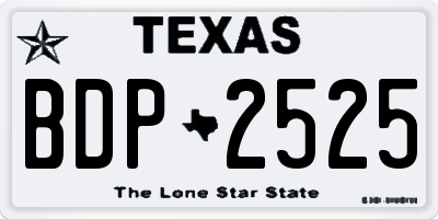 TX license plate BDP2525