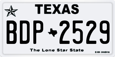 TX license plate BDP2529