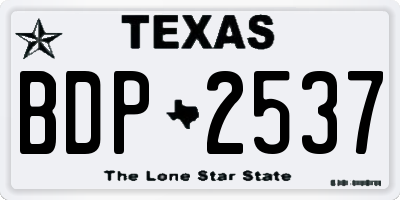 TX license plate BDP2537