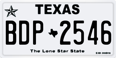 TX license plate BDP2546