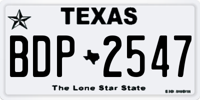 TX license plate BDP2547