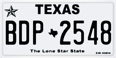 TX license plate BDP2548