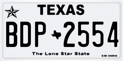 TX license plate BDP2554