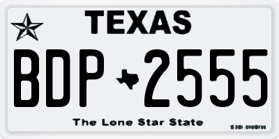 TX license plate BDP2555