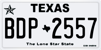 TX license plate BDP2557