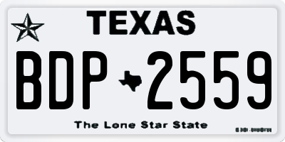TX license plate BDP2559