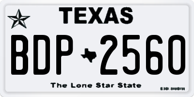 TX license plate BDP2560