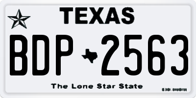 TX license plate BDP2563