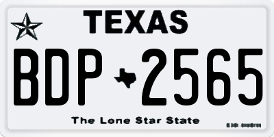 TX license plate BDP2565