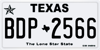 TX license plate BDP2566