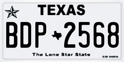 TX license plate BDP2568