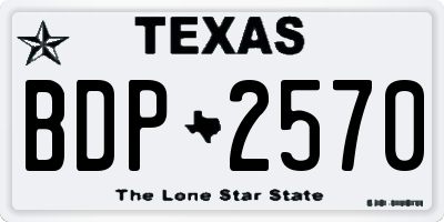 TX license plate BDP2570