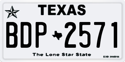 TX license plate BDP2571