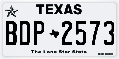 TX license plate BDP2573