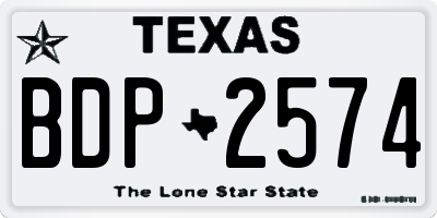 TX license plate BDP2574