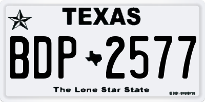 TX license plate BDP2577