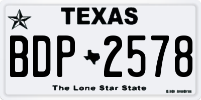 TX license plate BDP2578